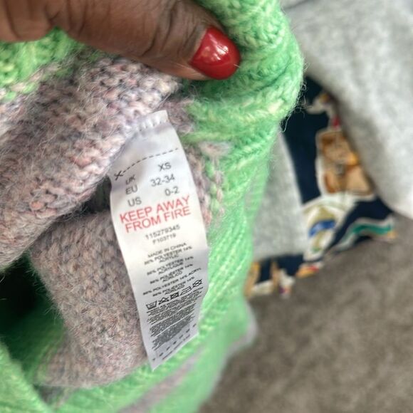 Nordstrom TopShop Cropped Oversized Striped Sweater 0-2 - Picture 7 of 8